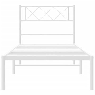 vidaXL Cadre de lit métal sans matelas et tête de lit blanc 100x190 cm