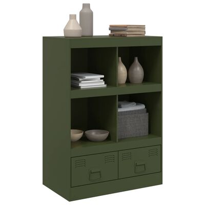 vidaXL Buffet vert olive 67x39x95 cm acier