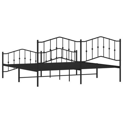 vidaXL Cadre de lit métal sans matelas avec pied de lit noir 193x203cm