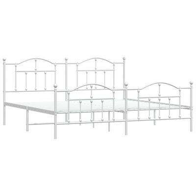 vidaXL Cadre de lit métal sans matelas et pied de lit blanc 200x200 cm