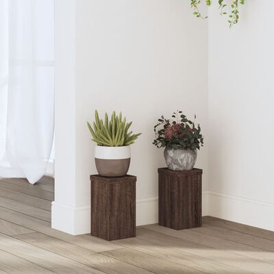 vidaXL Supports pour plantes 2 pcs chêne marron bois d'ingénierie