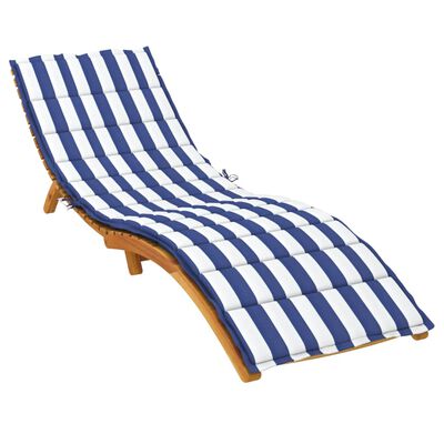 vidaXL Coussin de chaise longue rayures bleues/blanches tissu oxford