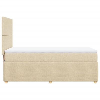 vidaXL Sommier à lattes de lit avec matelas Crème 100x200 cm Tissu