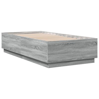 vidaXL Cadre de lit sonoma gris 75x190 cm bois d'ingénierie