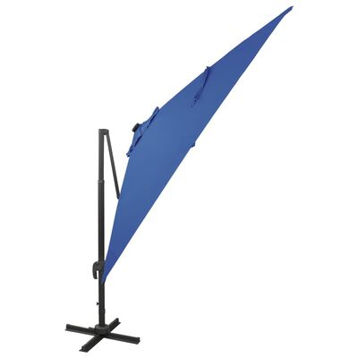 vidaXL Parasol de jardin en porte-à-faux et mât et lumières LED