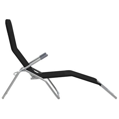 vidaXL Chaises longues pliables lot de 2 Textilène Noir