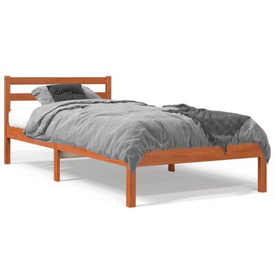 vidaXL Cadre de lit sans matelas cire marron 100x200cm bois pin massif