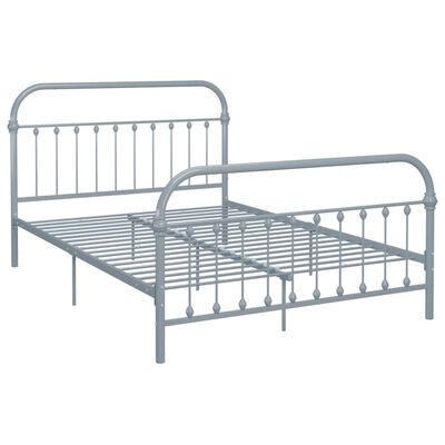 vidaXL Cadre de lit sans matelas gris métal 160x200 cm