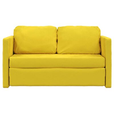 vidaXL Canapé-lit 2 en 1 jaune foncé 122x204x55 cm velours