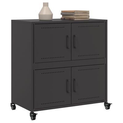 vidaXL Buffet noir 68x39x72 cm acier