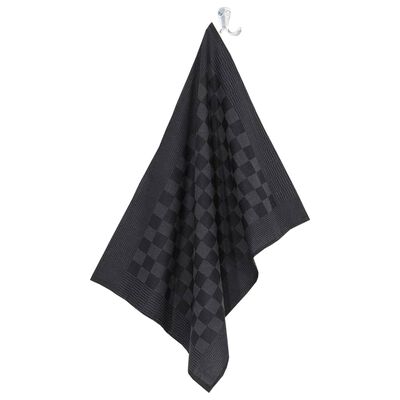 vidaXL Ensemble de serviettes 50 pcs noir et gris coton