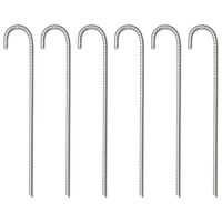 vidaXL Piquets de tente 6 pcs 37 cm Ø10 mm acier galvanisé