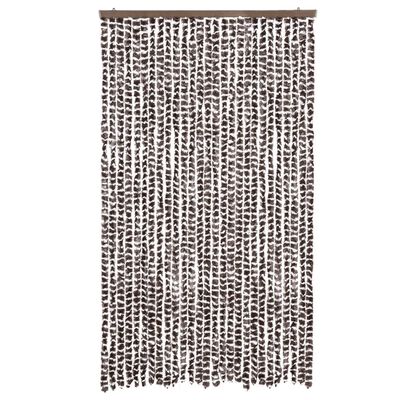 vidaXL Rideau anti-mouches marron et blanc 118x220 cm chenille