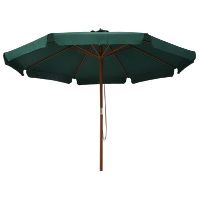 vidaXL Parasol d'extérieur avec mât en bois 330 cm Vert