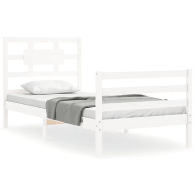 vidaXL Cadre de lit sans matelas blanc 90x200 cm bois massif