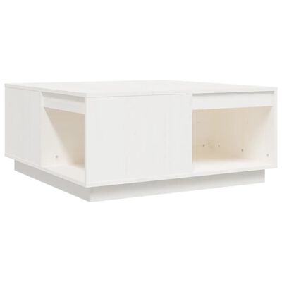 vidaXL Table basse Blanc 80x81x36,5 cm Bois massif de pin