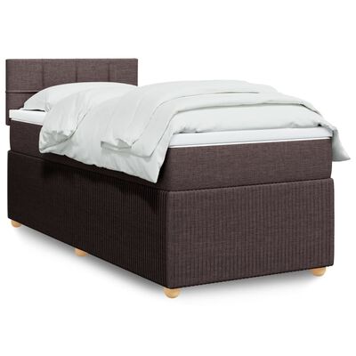 vidaXL Sommier à lattes de lit avec matelas Marron foncé 90x190 cm