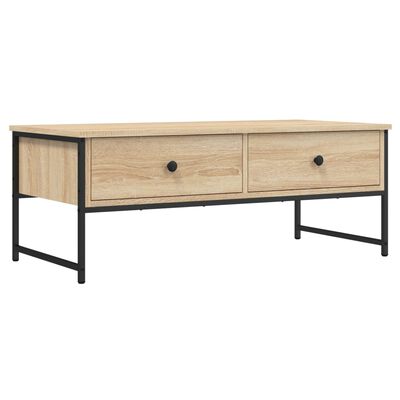 vidaXL Table basse chêne sonoma 101x49x39,5 cm bois d'ingénierie