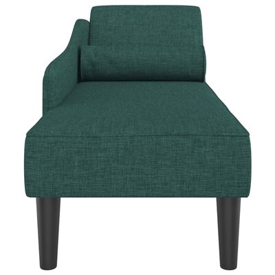 vidaXL Chaise longue avec coussins vert foncé tissu