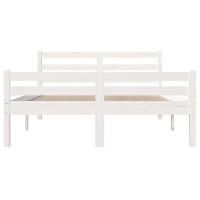 vidaXL Cadre de lit Blanc Bois massif 140x190 cm