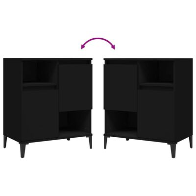 vidaXL Buffets 3 pcs noir 60x35x70 cm bois d'ingénierie