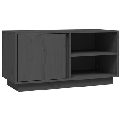 vidaXL Meuble TV Gris 80x35x40,5 cm Bois de pin massif