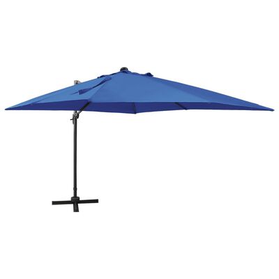 vidaXL Parasol de jardin en porte-à-faux et mât et lumières LED