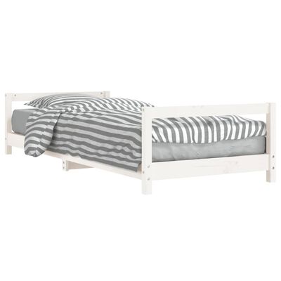 vidaXL Cadre de lit pour enfants blanc 90x190 cm bois de pin massif