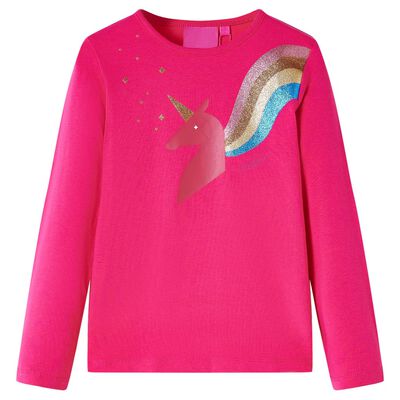 T-shirt enfants à manches longues rose vif 116