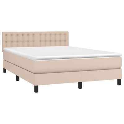 vidaXL Sommier à lattes de lit avec matelas Cappuccino 140x200 cm