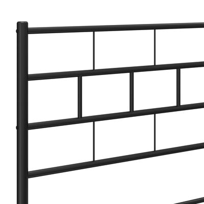 vidaXL Cadre de lit métal sans matelas avec tête de lit noir 120x190cm