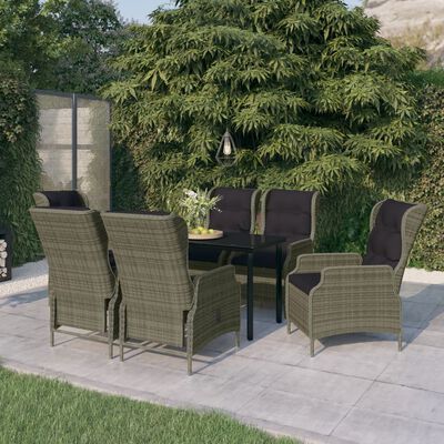 vidaXL Ensemble à manger de jardin 7 pcs Marron