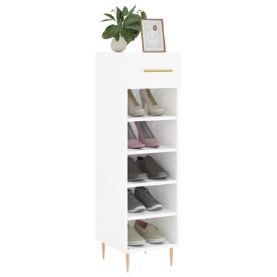 vidaXL Armoire à chaussure Blanc brillant 30x35x105 cm Bois ingénierie