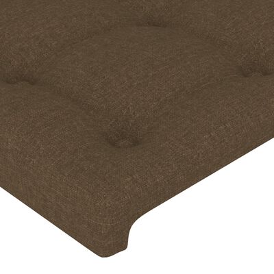 vidaXL Tête de lit à LED Marron foncé 147x16x78/88 cm Tissu