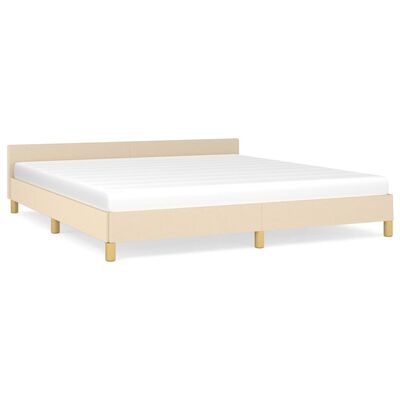 vidaXL Cadre de lit sans matelas crème 160x200 cm tissu