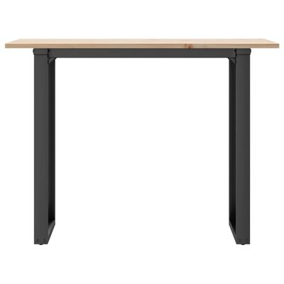 vidaXL Table à manger cadre en O 100x50x75 cm bois de pin massif fonte