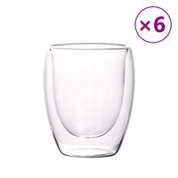 vidaXL Tasses en verre à double paroi 6 pcs 350 ml