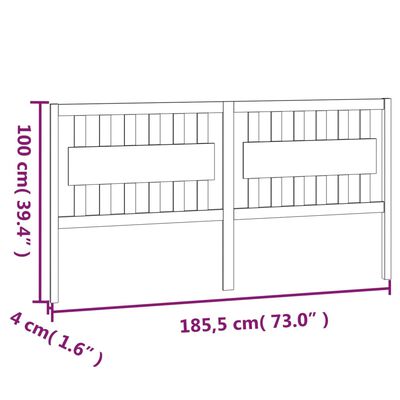 vidaXL Tête de lit Blanc 185,5x4x100 cm Bois massif de pin