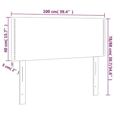 vidaXL Tête de lit gris foncé 100x5x78/88 cm velours