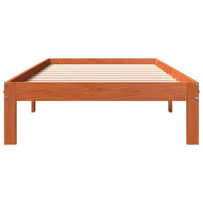 vidaXL Cadre de lit sans matelas cire marron 100x200cm bois pin massif