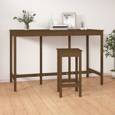 vidaXL Table de bar Marron miel 180x80x110 cm Bois massif de pin