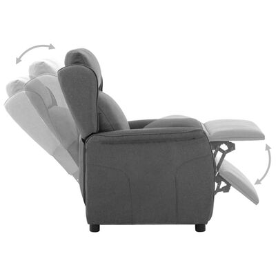 vidaXL Fauteuil inclinable Gris clair Tissu