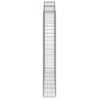 vidaXL Paniers à gabions arqués 2 pcs 200x30x200/220 cm fer galvanisé