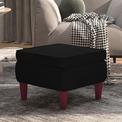 vidaXL Tabouret avec pieds en bois Noir Velours