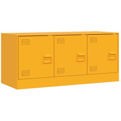 vidaXL Meuble TV jaune moutarde 99x39x44 cm acier