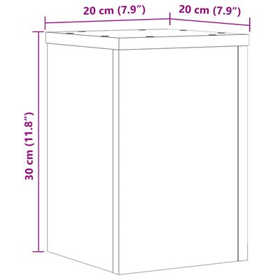 vidaXL Supports pour plantes 2 pcs blanc 20x20x30 cm bois d'ingénierie