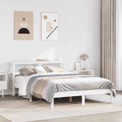 vidaXL Cadre de lit sans matelas blanc 120x190 cm bois de pin massif