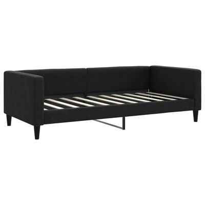 vidaXL Lit de jour avec matelas noir 90x190 cm tissu