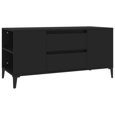 vidaXL Meuble TV Noir 102x44,5x50 cm Bois d'ingénierie