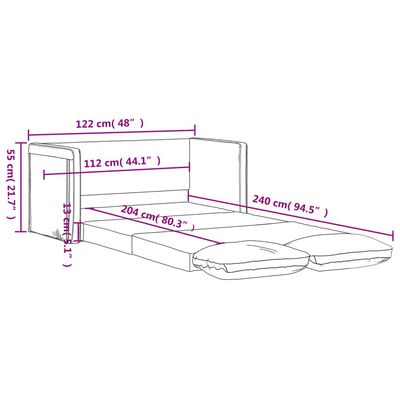 vidaXL Canapé-lit 2 en 1 jaune foncé 122x204x55 cm velours